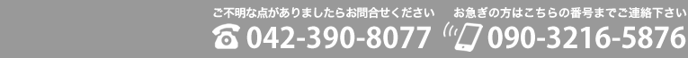 tel.042-390-8077 携帯.090-3216-5876